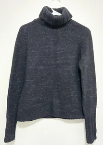 Gap Turtleneck Sweater Womens Medium Black Lambswool Angora Rabbit Hair - Picture 1 of 16