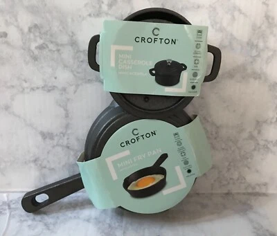 Juego de 2 mini sartenes y mini cazuela de hierro fundido Aldi Crofton nuevas con etiquetas Foto 1 de 4