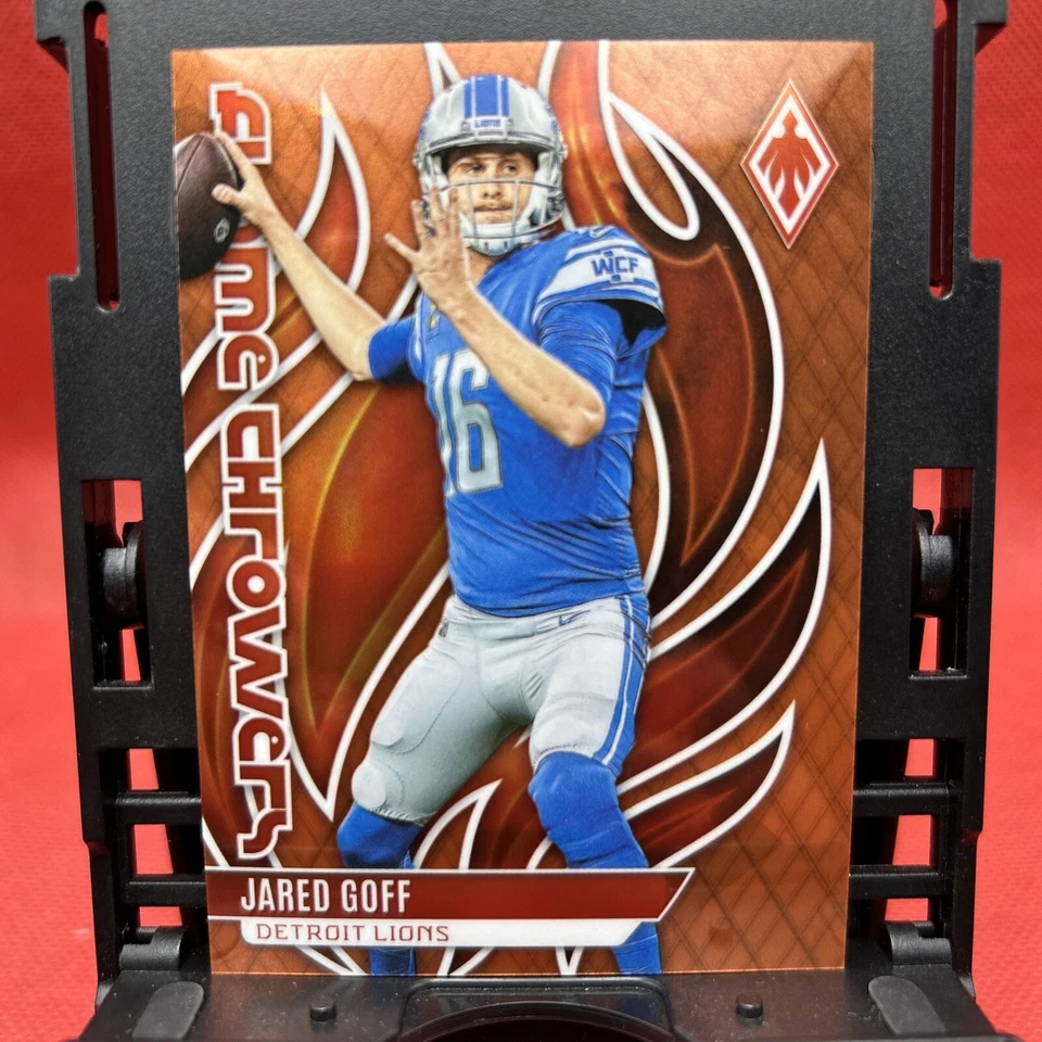 2023 Phoenix Numbered /99 FLAME THROWERS Orange #FLA-5 Jared Goff Detroit Lions - Image 1 of 4