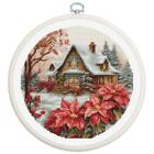 Luca-S counted cross stitch kit with hoop "Little House in the Forest", 17x17cm,