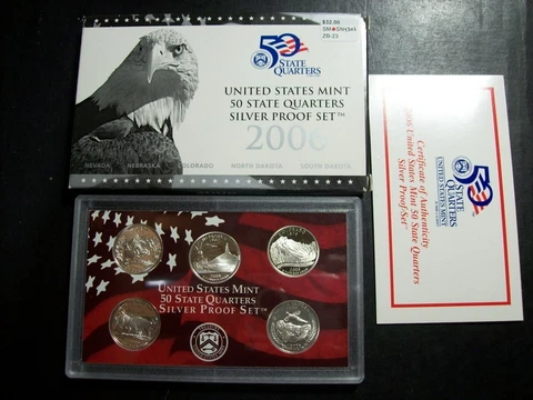 2006 U.S. Mint State Quarters Silver Proof Set w/ box & COA       SN4302 Cover