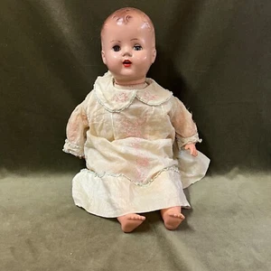 40's J.L. Schilling Co Talking Baby Doll 22" Key Wind (NoSound) Up w/Sleepy Eyes - Picture 1 of 24