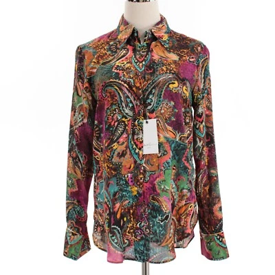 Top Robert Graham Nuevo con Etiquetas Gabriela Abotonada Talla S en Caprichoso Multicolor Foto 1 de 4