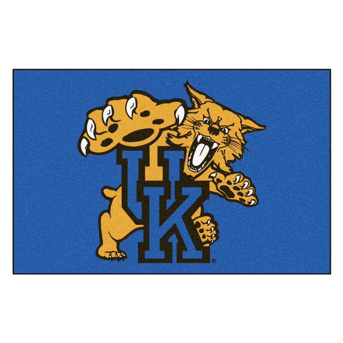 VINTAGE - vintageラグ カーペット ケンタッキー大学 ワイルドキャッツ 1216 Vtg 70's UK Kentucky Wildcats Country Woven Throw Rug 37x23