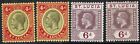 ST LUCIA 1912 KGV 4D AND 6D ALL SHADES WMK MULTI CROWN CA 