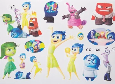 TEMPORARY CARTOON TATTOO - INSIDE OUT FILM INSIDE OUT Pixar Film Joy, Anger, Ekel, Cartoon Temporäres Tattoo CG-150