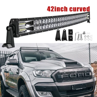 Dual Row 42inch Curved LED Light Bar Spot Flood Offroad Roof FOR Ford Ranger 40" - Image 1 of 4