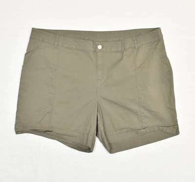 Bermuda chino feminina Lane Bryant com zíper algodão maciço marrom plus size 28 - Imagem 1 de 4