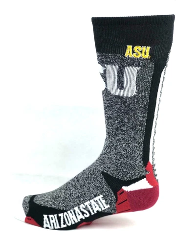Arizona State Sun Devils College Red & Gray Marbled Downtown Crew Socks Cover