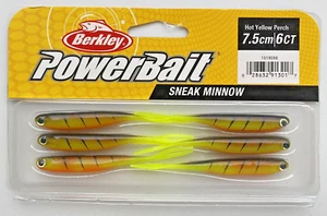 Berkley Powerbait Sneak Minnow 3" 7,5cm 6-Stück HOT YELLOW PERCH No-Action Shad - Bild 1 von 1