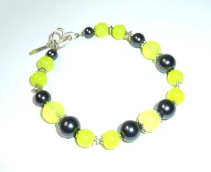 ★ DIY ★ Armband ★ neongelb & anthrazit ★ - Imagen 1 de 1