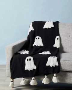 Rachel Zoe Throw Blanket GHOST 50 x 60 Black VHTF NWTs - Picture 1 of 1
