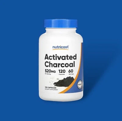 Nutricost, Activated Charcoal, Aktivkohle, 520 mg, 120 Kapseln