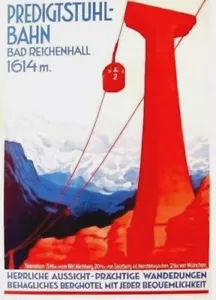 Poster originale d'epoca CATTEDRA-FERROVIA SOSPENSIONE c.1935 - Foto 1 di 1