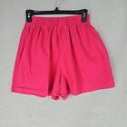 Vintage 80s 90s Pinwheels Shorts Womens L Hot Pink Pull On Active Made In USA