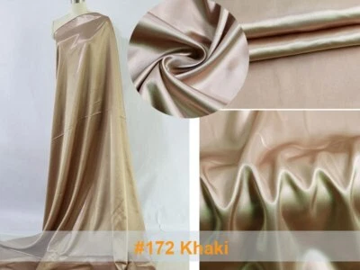 1 Yard White Plain Satin Material Lining Gift Diy Scarf Silky Charmeuse Fabric - Image 1 of 4