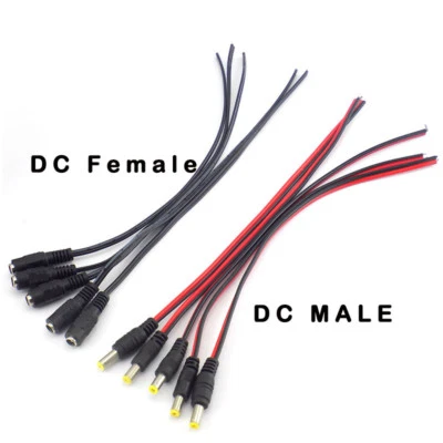 12V DC Female Male Connector adapter 5.5x2.1mm plug cable power supply led strip - Image 1 of 4