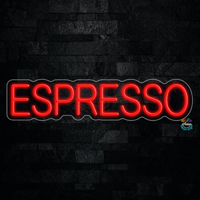 Espresso LED Neon Sign 27"L x 8"H #32243 - Image 1 of 3