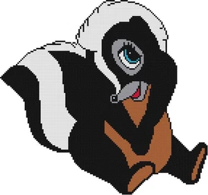 CROSS STITCH+ CRAFT PATTERN Bambi Cartoon Movie Friend Flower Skunk Shy Bashful - Picture 1 of 16
