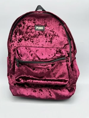 HERMOSO Bolso para Libros Victoria's Secret ROSA Borgoña Terciopelo 4 Compartimentos Foto 1 de 4