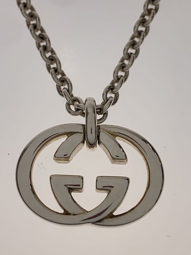 Collana GUCCI ad incastro doppia G Uomo con top SLV