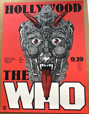 PÓSTER OFICIAL DE LA WHO Hollywood Bowl Los Angeles CA 19 de septiembre N2 2025 #/40 Foto 1 de 4