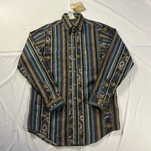 Vintage Carhartt Shirt Men’s Medium Aztec Flannel Western Tribal Button Down NWT - Picture 1 of 17