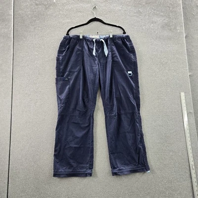 Koi 女式磨砂裤 XL PETITE 蓝色工装 PO#121336 27 英寸内缝 — 第 1/4 张图片