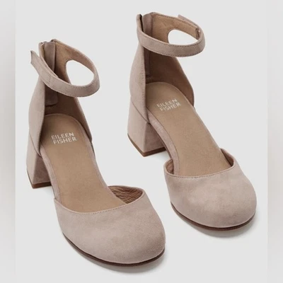 Zapatos de salón Eileen Fisher de gamuza Dota tostado tierra para mujer talla 7,5 nuevos tacón bloque cuero Foto 1 de 4