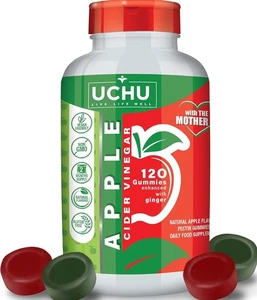 120 Mother Apple Cider Vinegar Gummies - Immune Boosting Vegan Raw Unfiltered Ap - Picture 1 of 5