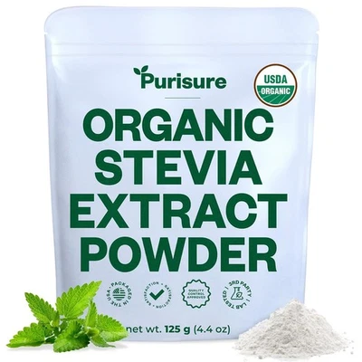 Purisure Stevia Powder Zero Calorie Zero Carb Pure Stevia Extract Sweetener