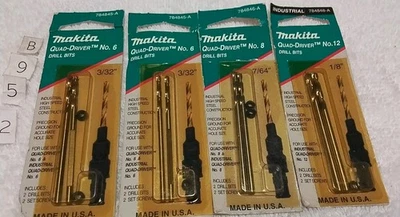 4pc MAKITA QUAD-DRIVER REPLACEMENT DRILL BITS #6-#8-#12 USA 🇺🇸 - Image 1 of 4