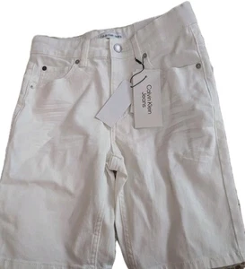 NWT CALVIN KLEIN SIZE 10 SLIM WHITE JEAN SHORTS - Picture 1 of 8