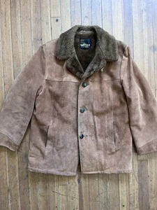 Cappotto vintage Silton California scamosciato shearling uomo 42 retrò western farmcore cowboy - Foto 1 di 10