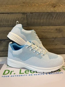 Neu Dr. Leonard's Diabetiker Turnschuhe Schuhe Größe 9 weiß blau - Bild 1 von 11