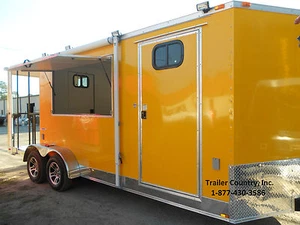 NEW 7x20 7 x 20 Custom Enclosed Concession Food Vending BBQ Trailer w/ Porch - Picture 1 of 1
