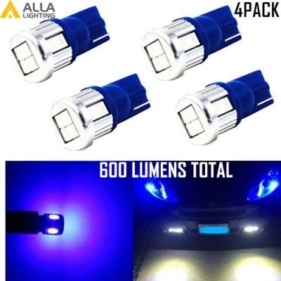 Alla Lighting 4x Blue 6-LED Interior Map Dome Courtesy Tag Light Bulbs Lamps 194 - Image 1 of 4