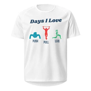 Days I Love Push Pull Legs Unisex Sporttrikot | bequeme Fitnesskleidung - Bild 1 von 5