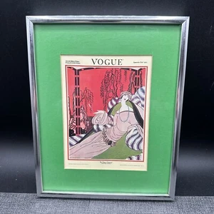 VOGUE MAGAZINE Cover Reproduction Litho Framed Sept 1922 Helen Dryden Art Deco - Picture 1 of 9
