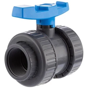 Valvola a sfera in PVC con filettatura interna 1" x 1" 2 x raccordo - Foto 1 di 1