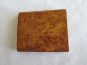 Hand Crafted Burl Wood Birds Eye Maple Blind Hinged Card Case , Circa 1900, MINT - Picture 1 of 7