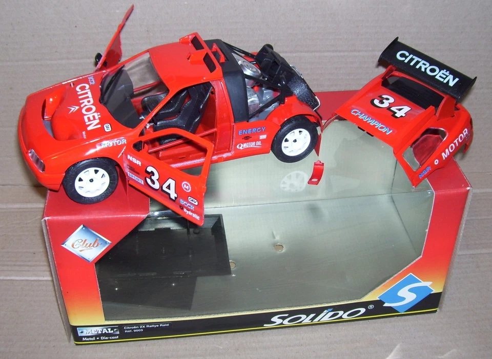Rara Solido Club 1/18 Citroen Zx Rally Raid Rosso N.34 Rif. 9003 IN Box - Immagine 1 di 4