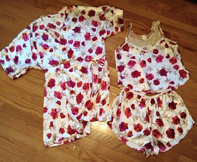 De Colección Gilligan OMalley Lencería Conjunto para Dormir Brillante SATINADO Cami Bata Corta Medidas M Foto 1 de 4