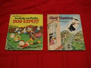 2 Disney Whitman Tip Top Tales Books Ludwig von Drake Mary Poppins Hardcover 60s - Imagen 1 de 11