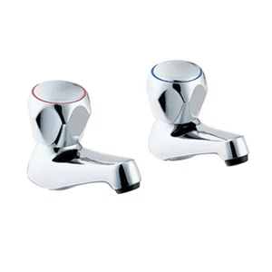 "Rubinetti lavabo a mano placcati cromati con testine in tricon - 1/2" - Approvato WRAS - Foto 1 di 1