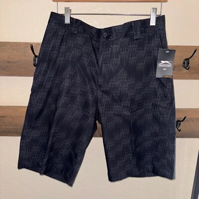 Pantalones Cortos de Golf Slazenger Hydro-Dri Negros Estampado Tonal Talla 32 Nuevos con Etiquetas Foto 1 de 4