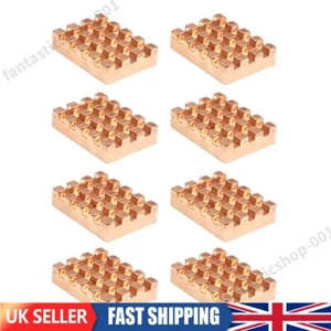 8pcs/Set Copper Heat Sink Adhesive Back Computer Cooler Memory IC Chip Cooling - Afbeelding 1 van 12