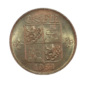1991 CZECHOSLOVAKIA 1 KORUNA - CIRCULATED - KM151 (b) - Picture 1 of 2