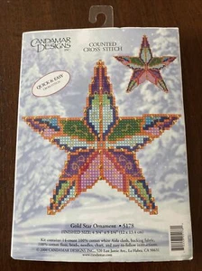 Candamar Designs Gold Star Christmas Cross Stitch Kit #5178~NIP - Picture 1 of 4