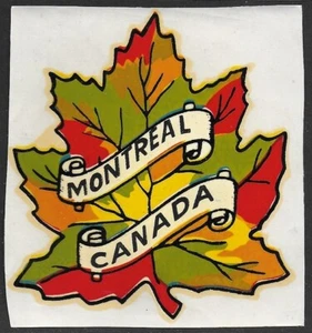Canada Montreal '50s Maple Leaf Windshield Car Souvenir Decal Sticker - Picture 1 of 2